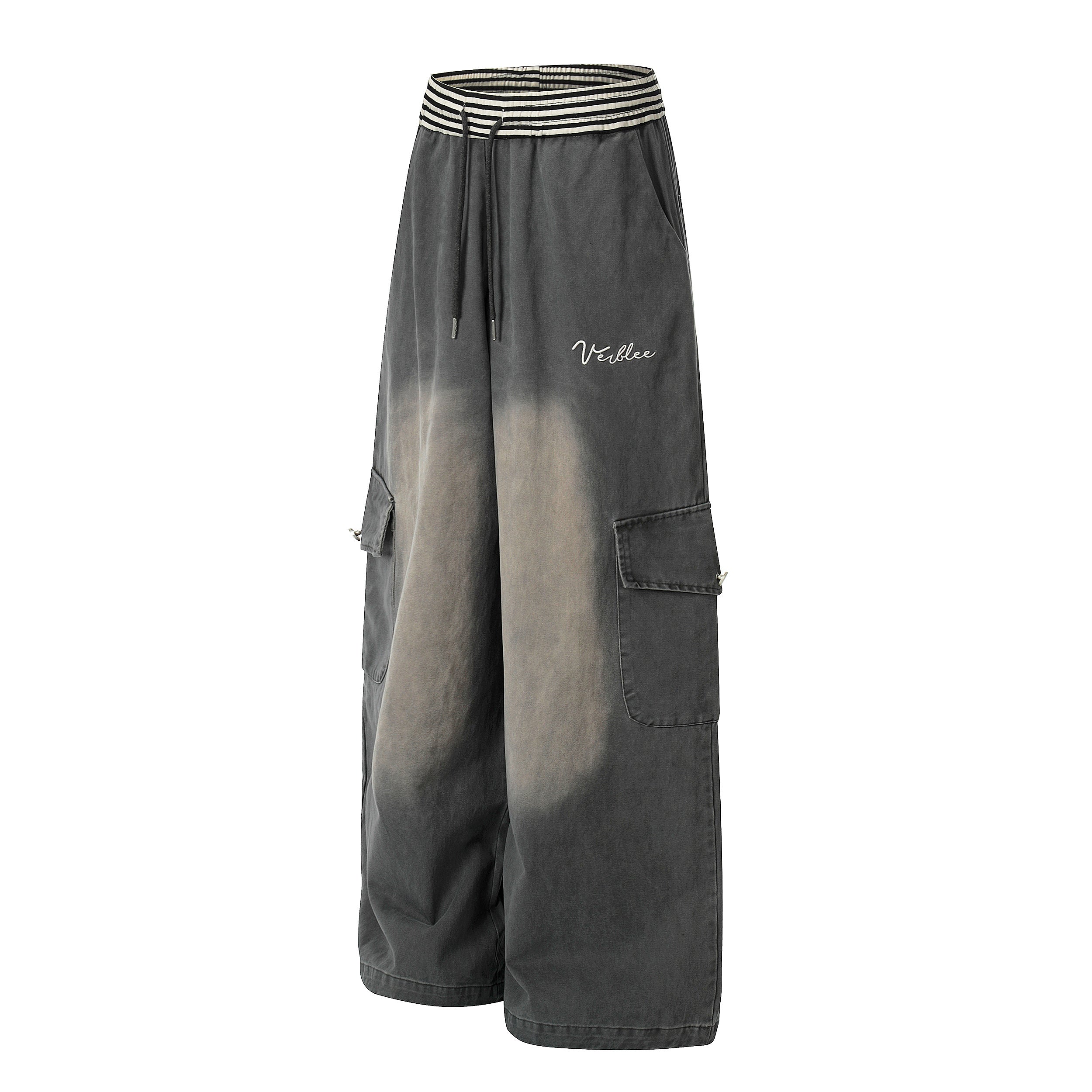 3-6-5.shop Washed Cargo Wide-Leg Pants