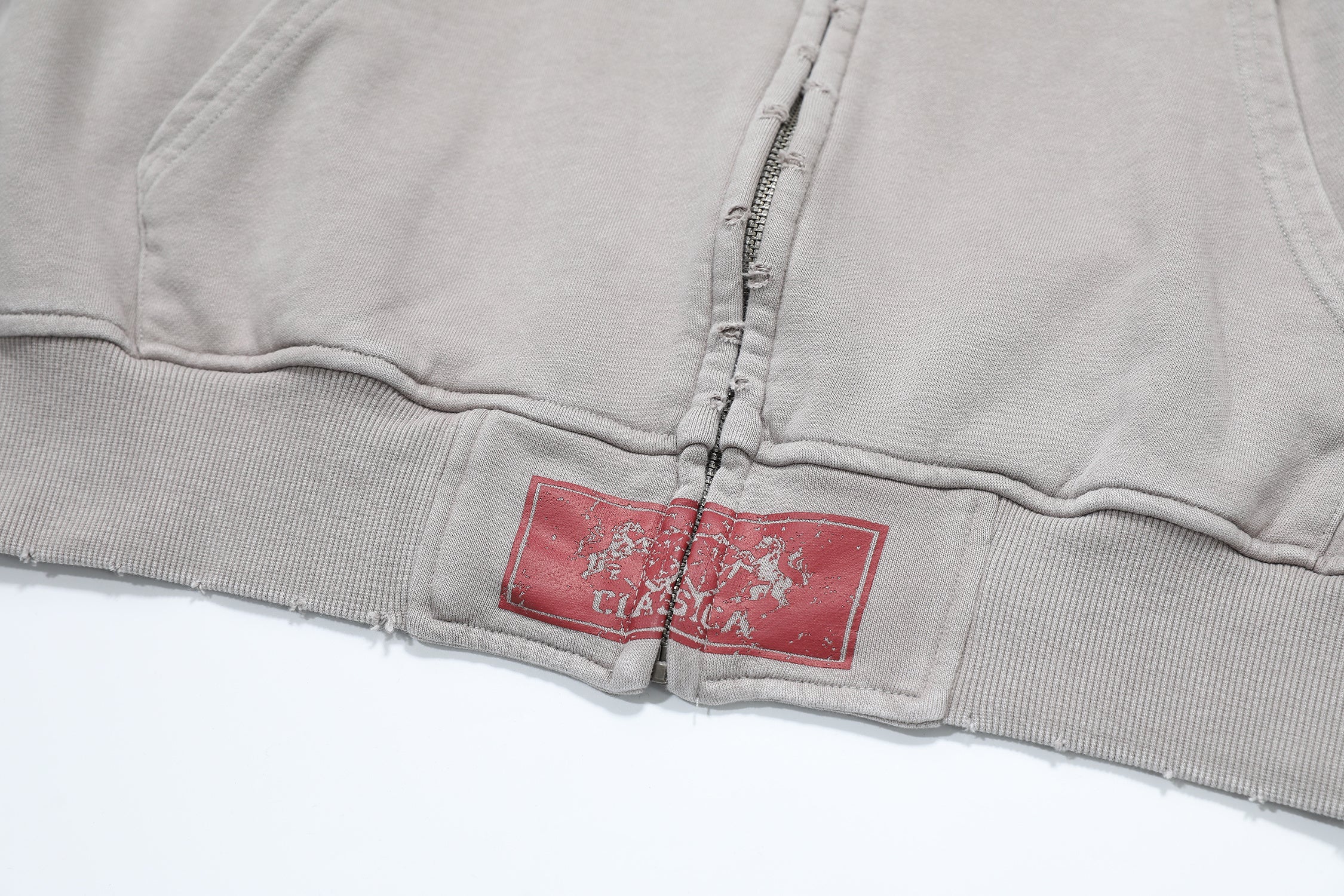 3-6-5.shop Vintage Crest Zip Hoodie