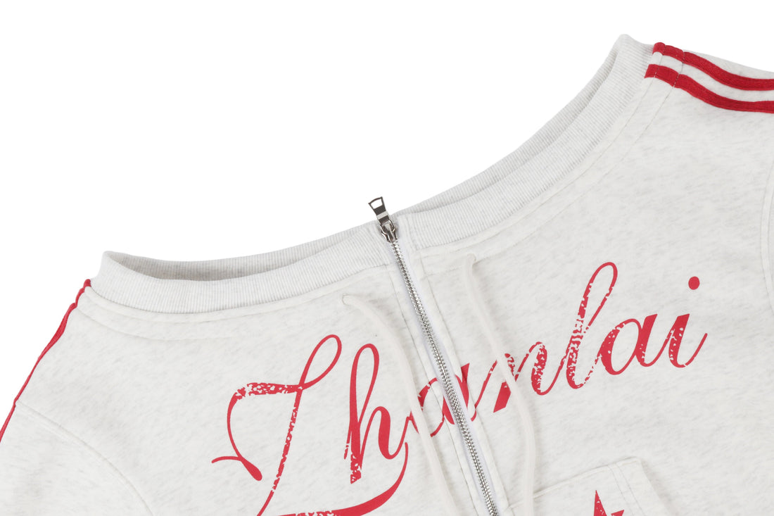 3-6-5.shop Star Off-Shoulder Zip Hoodie