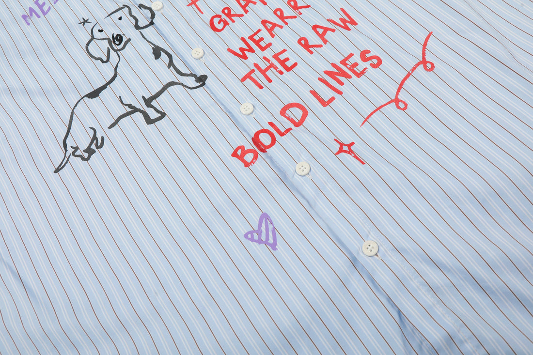 3-6-5.shop Handwritten Stripe Shirt