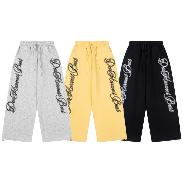 3-6-5.shop Script Logo Wide-Leg Sweatpants