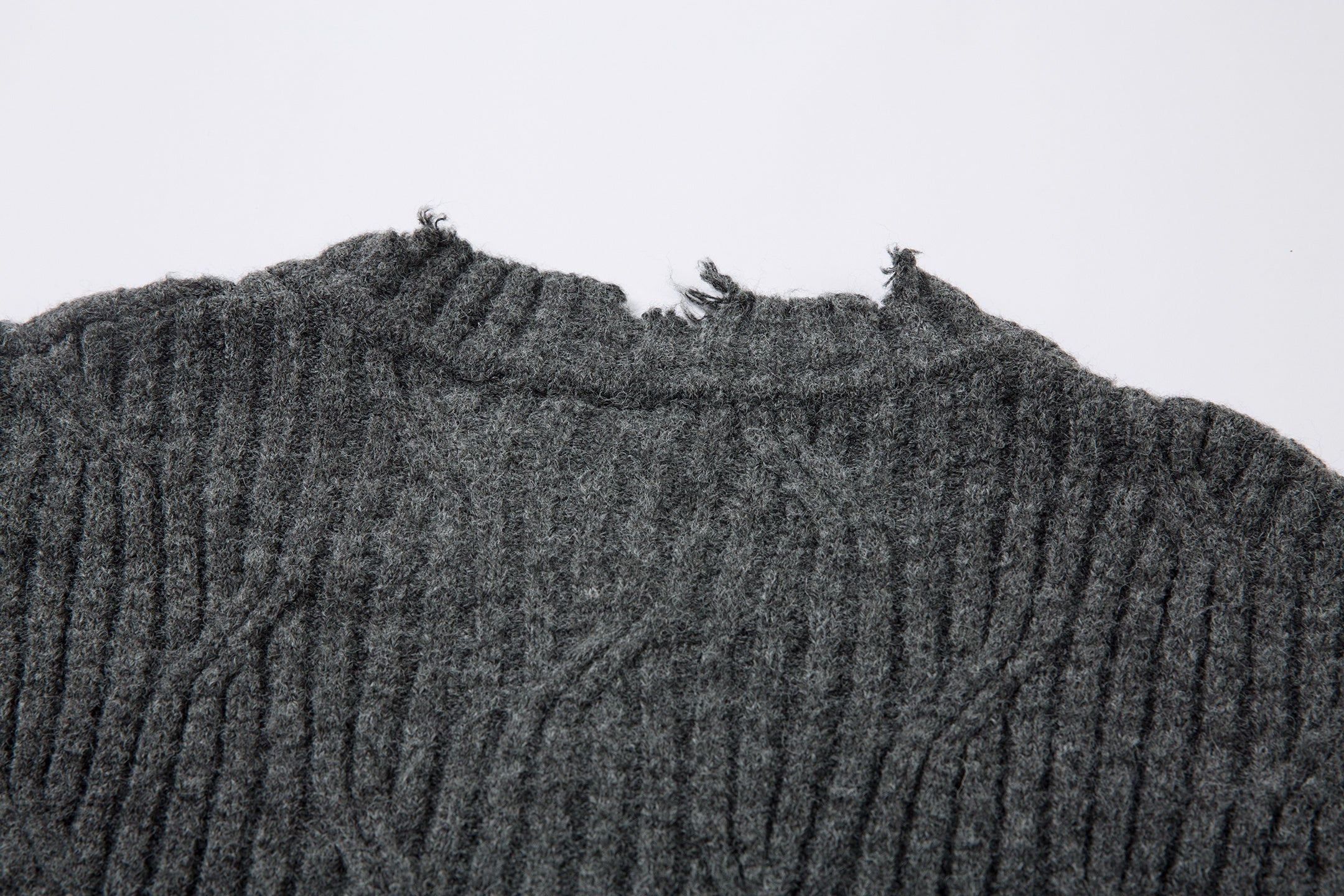 3-6-5.shop Distressed Ribbed Henley Knit