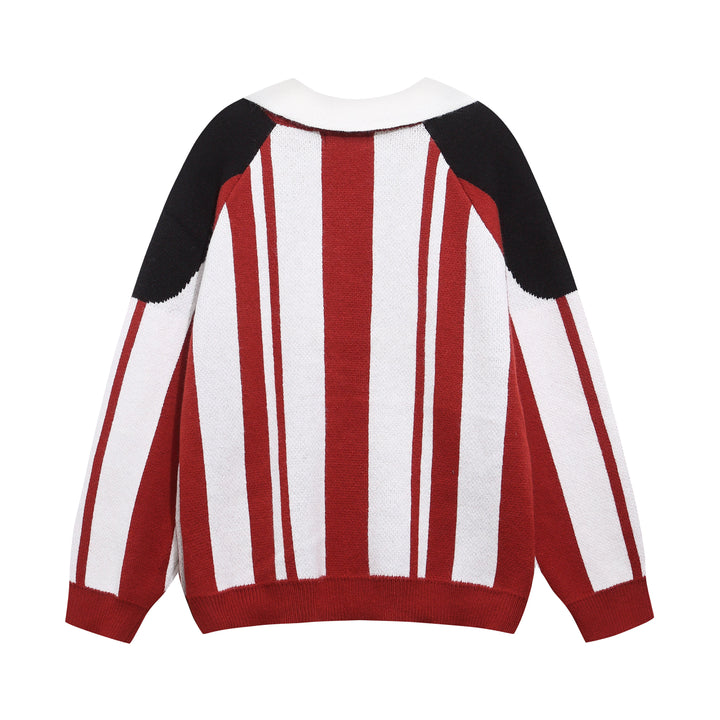 3-6-5.shop Retro Varsity Stripe Knit Sweater