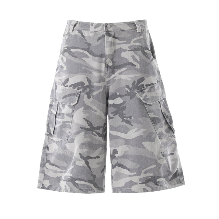 3-6-5.shop Camo Wide-Leg Cargo Shorts