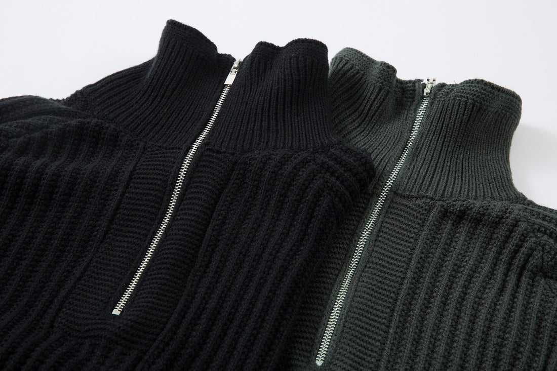 3-6-5.shop Minimalist Half-Zip Knit Sweater