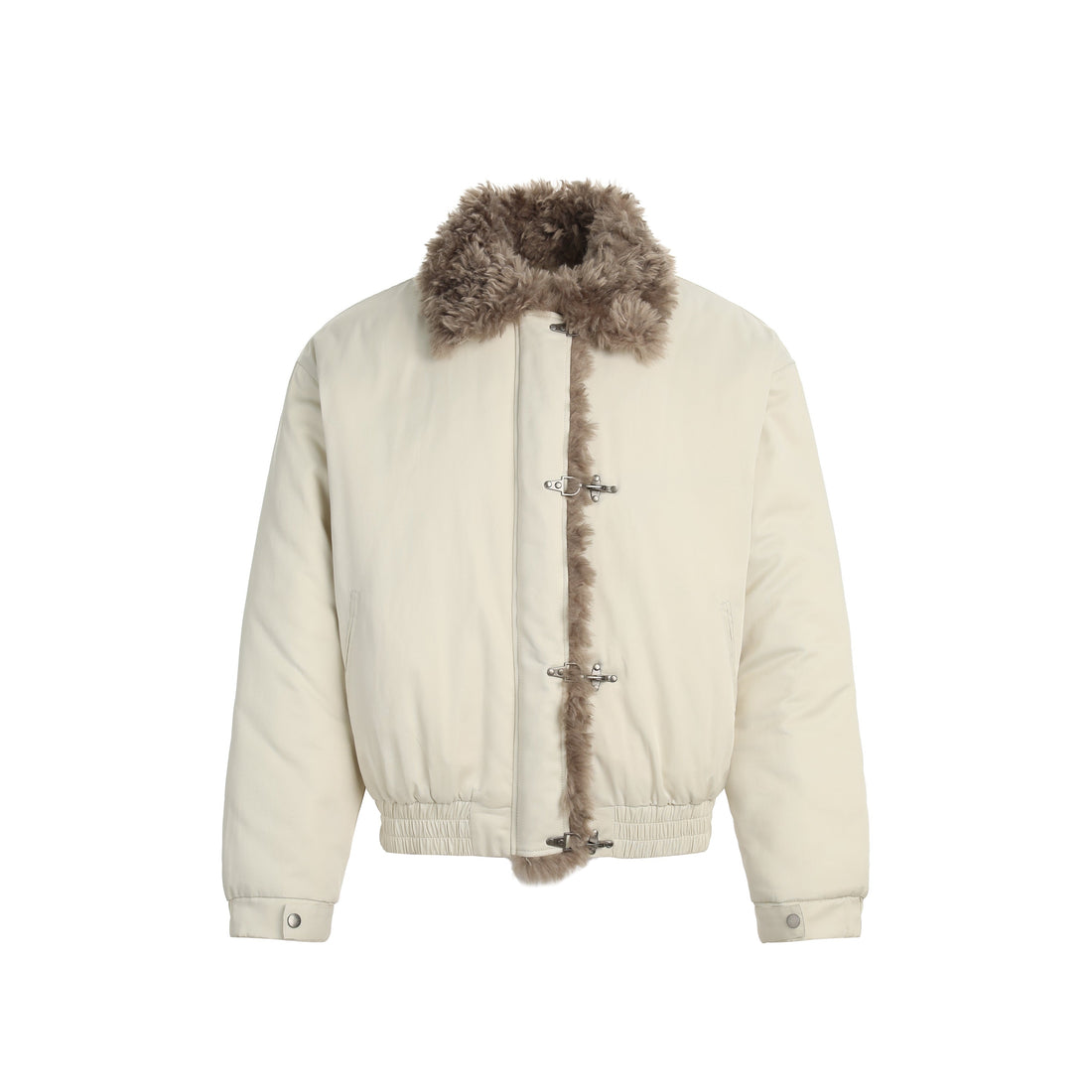 3-6-5.shop Faux-Fur Trim Bomber Jacket