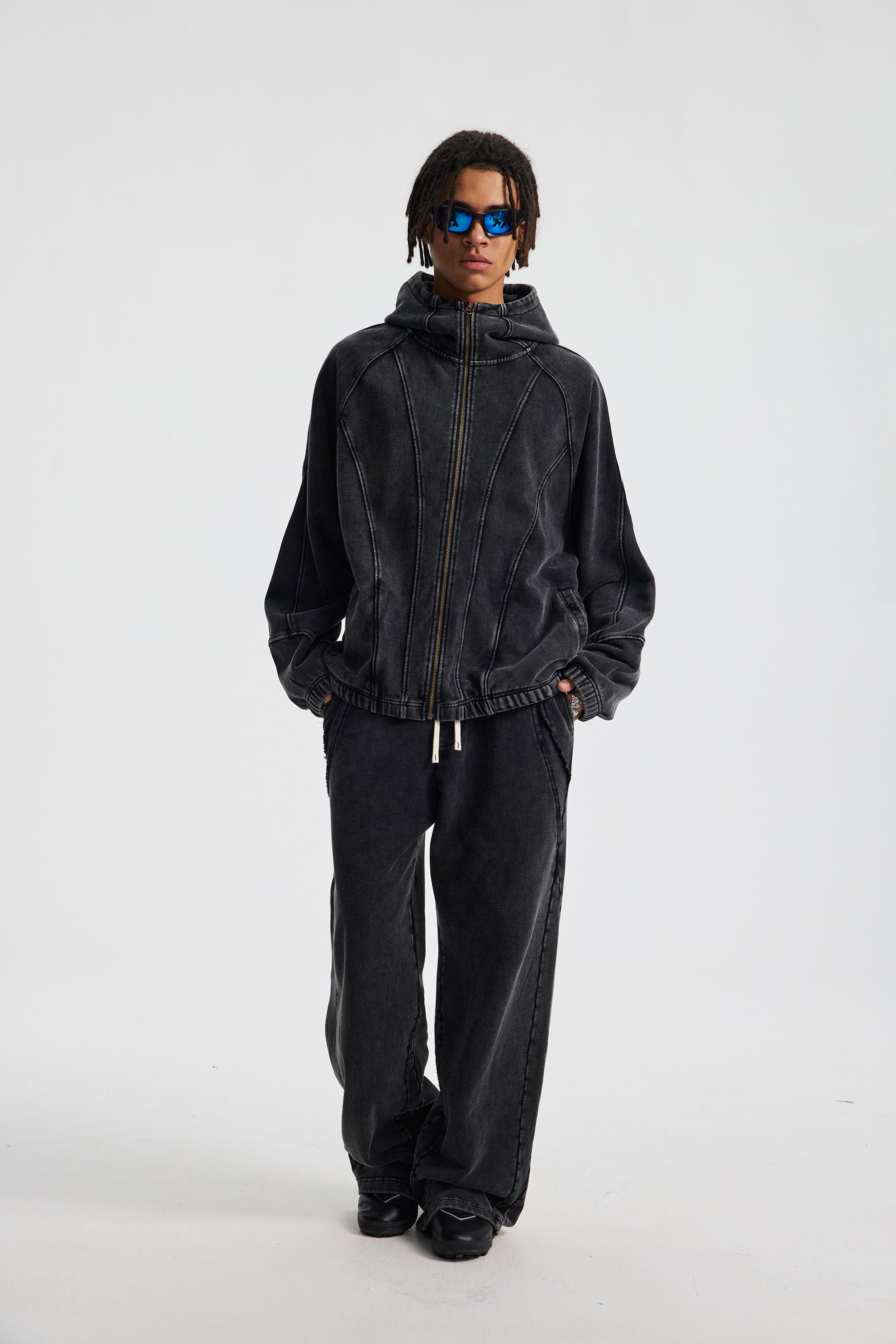 3-6-5.shop Curved-Seam Full-Zip Hoodie