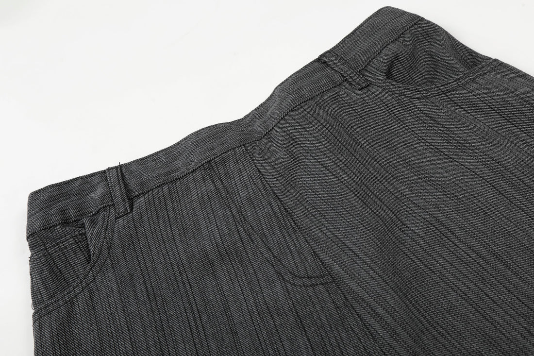 3-6-5.shop Textured Wide-Leg Utility Pants