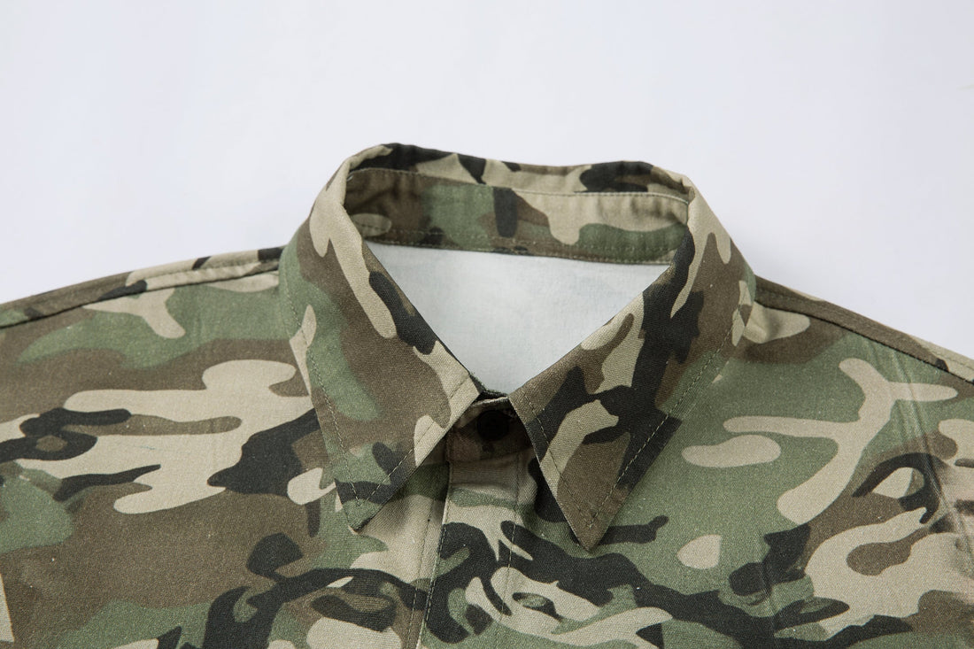 3-6-5.shop Layered Camo-Leopard Short-Sleeve Shirt