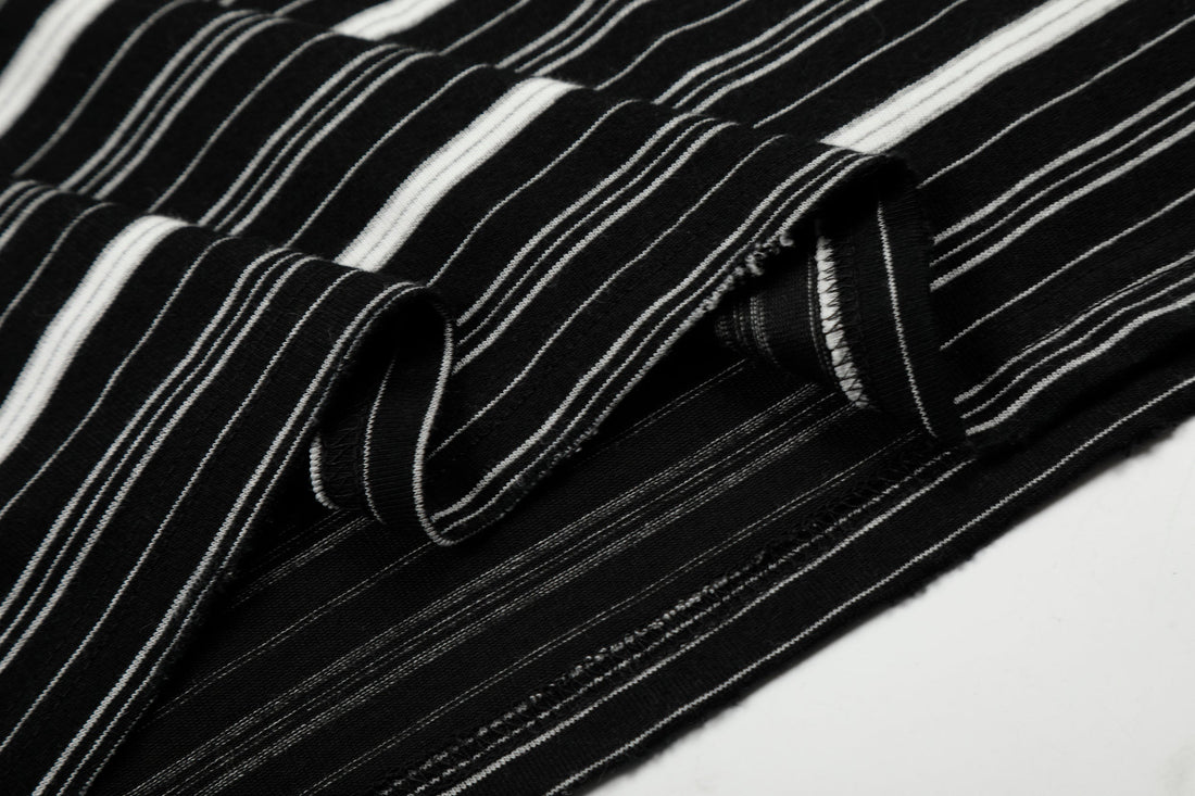 3-6-5.shop Striped Henley Long Sleeve Tee