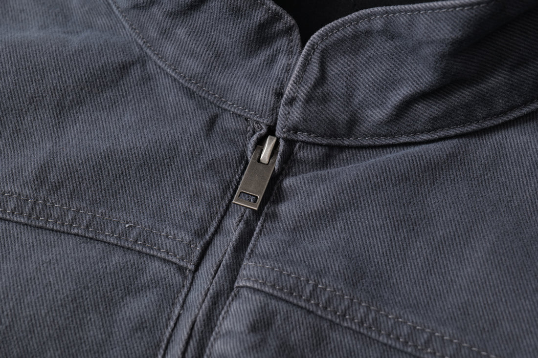 3-6-5.shop Washed Curved-Panel Bomber Jacket