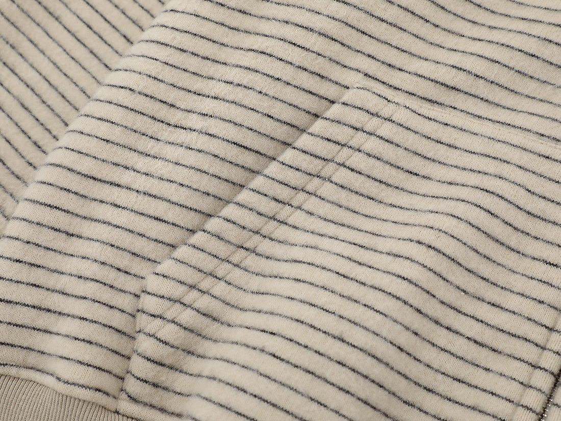 3-6-5.shop Striped Knit Zip Hoodie