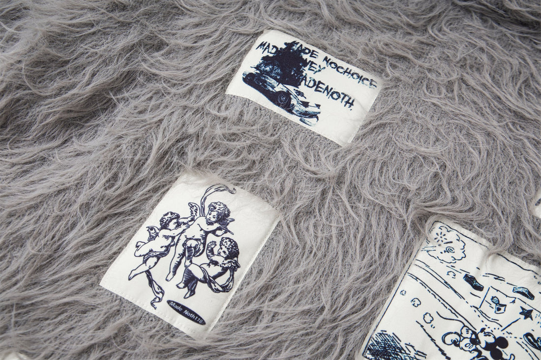 3-6-5.shop Long-Fur Graphic Sweater