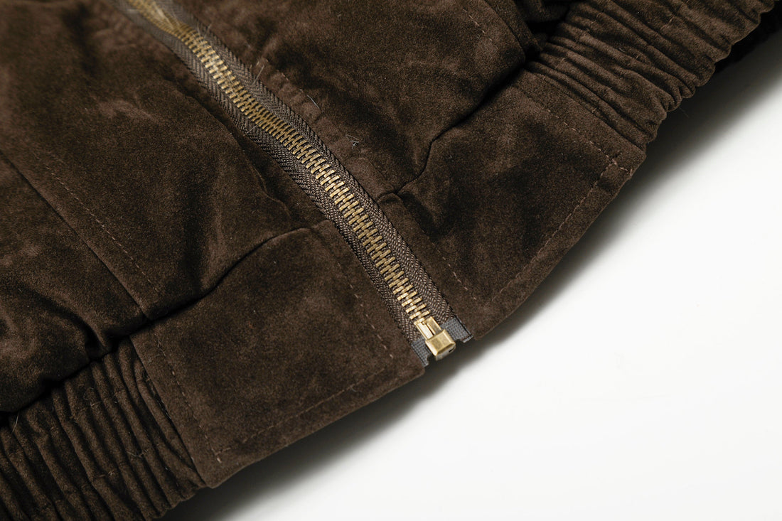 3-6-5.shop Faux Fur Collar Suede-Texture Jacket