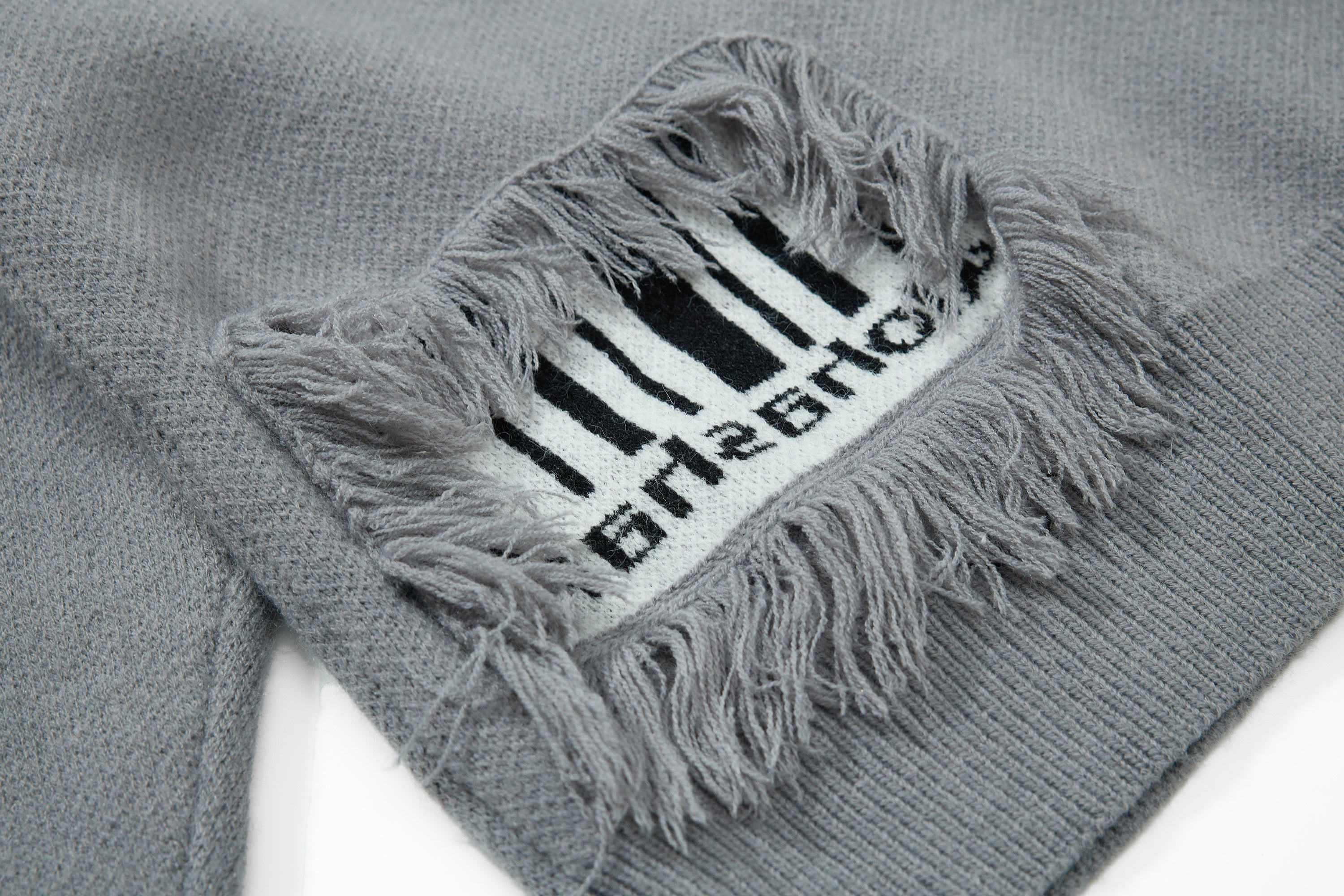 3-6-5.shop Fringe Patch Knit Sweater