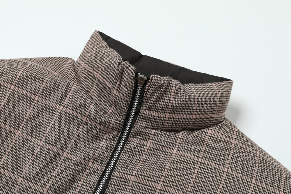 3-6-5.shop Reversible Check Puffer Jacket