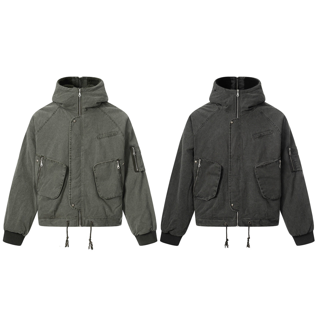 3-6-5.shop Washed Utility Hooded Jacket