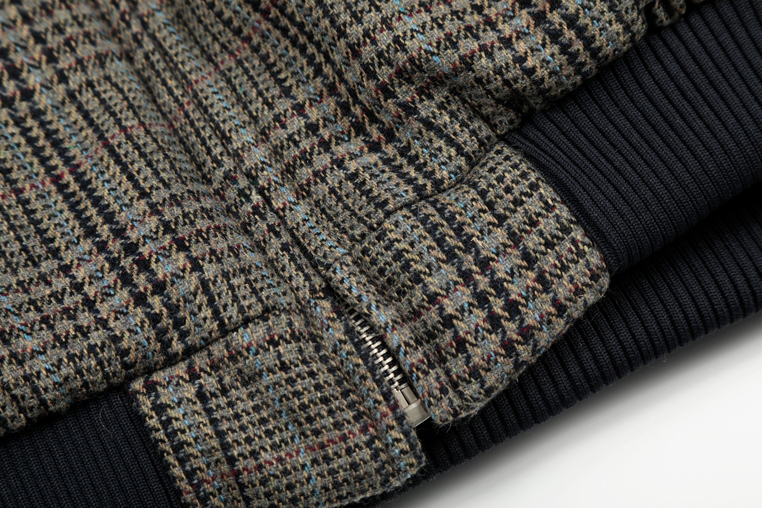 3-6-5.shop Vintage Check Wool Blend Bomber Jacket