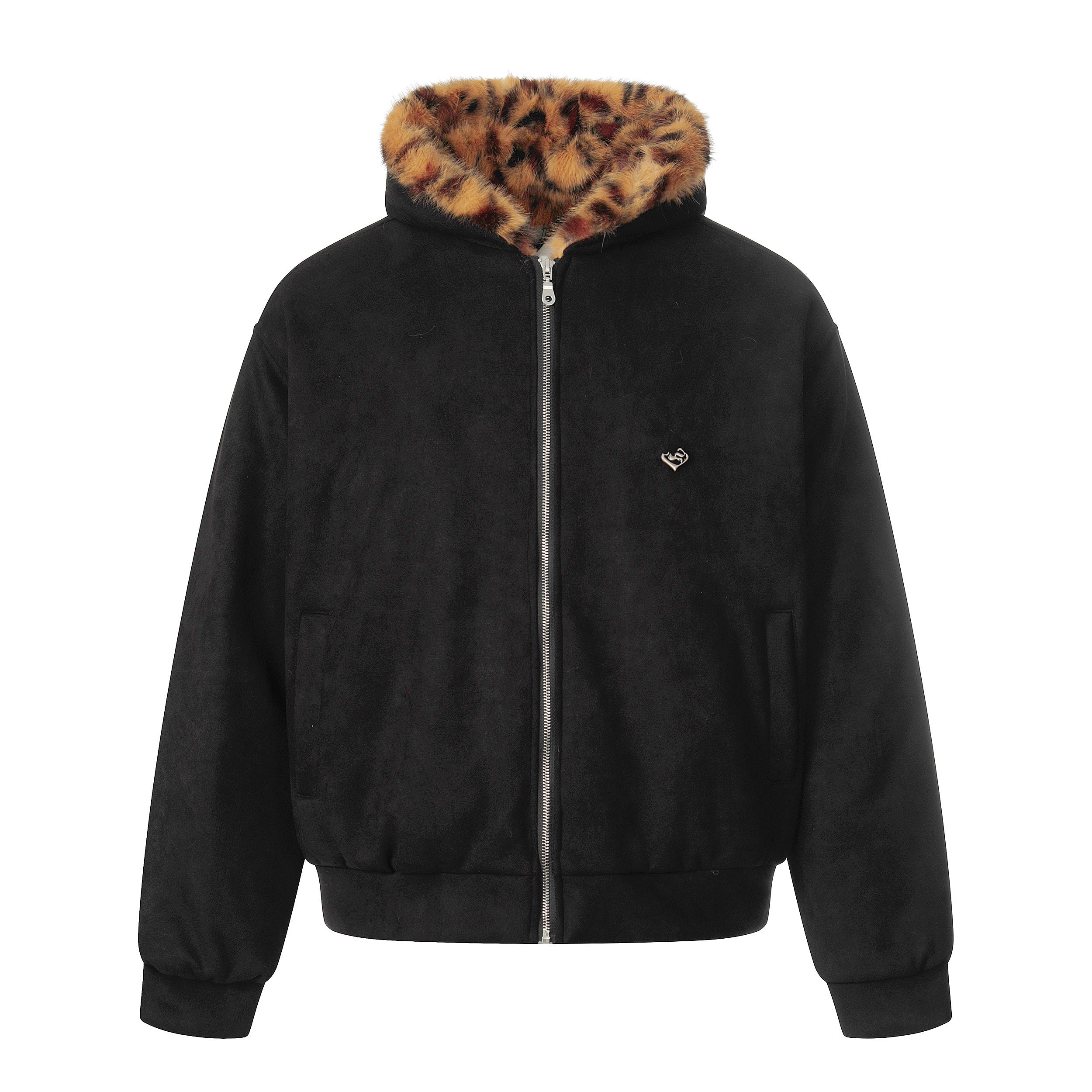 3-6-5.shop Faux Fur-Lined Leopard Hood Jacket