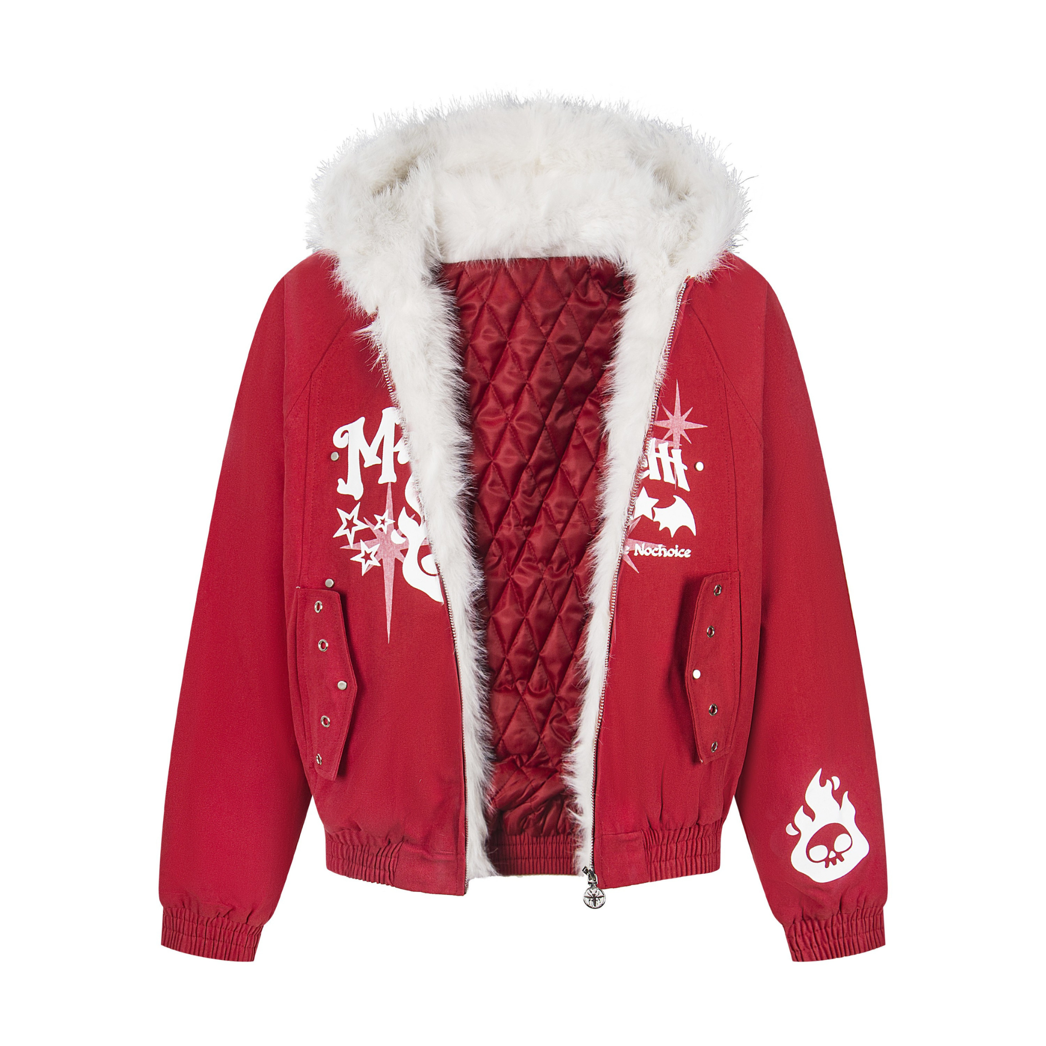 3-6-5.shop Faux Fur Collar Quilted Jacket