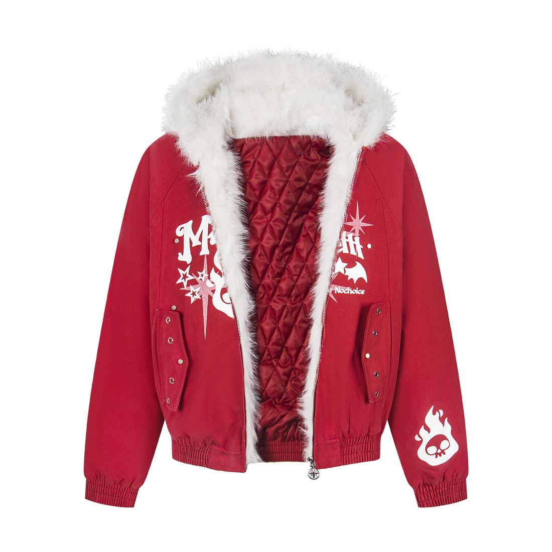 3-6-5.shop Faux Fur Collar Quilted Jacket