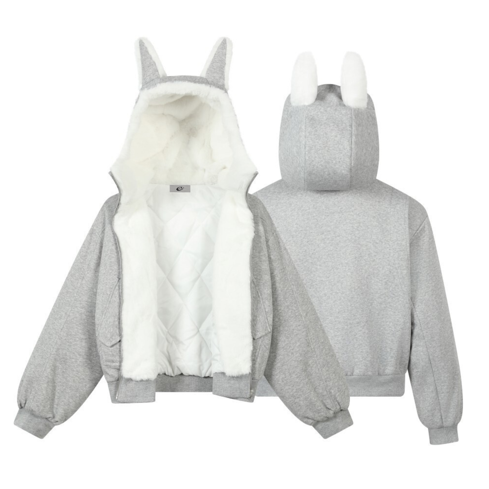 3-6-5.shop Bunny Ear Sherpa Hoodie Jacket