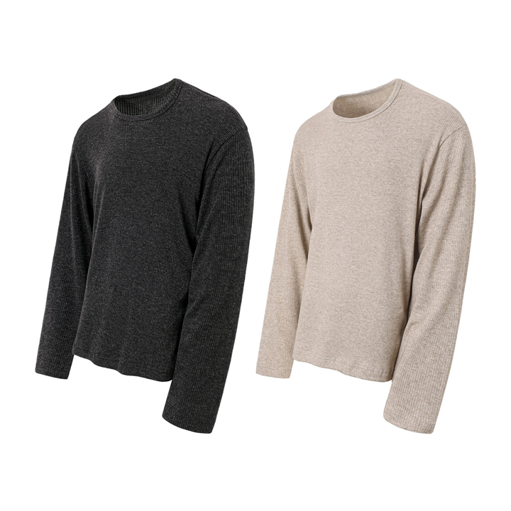 3-6-5.shop Ribbed Texture Long-Sleeve Tee