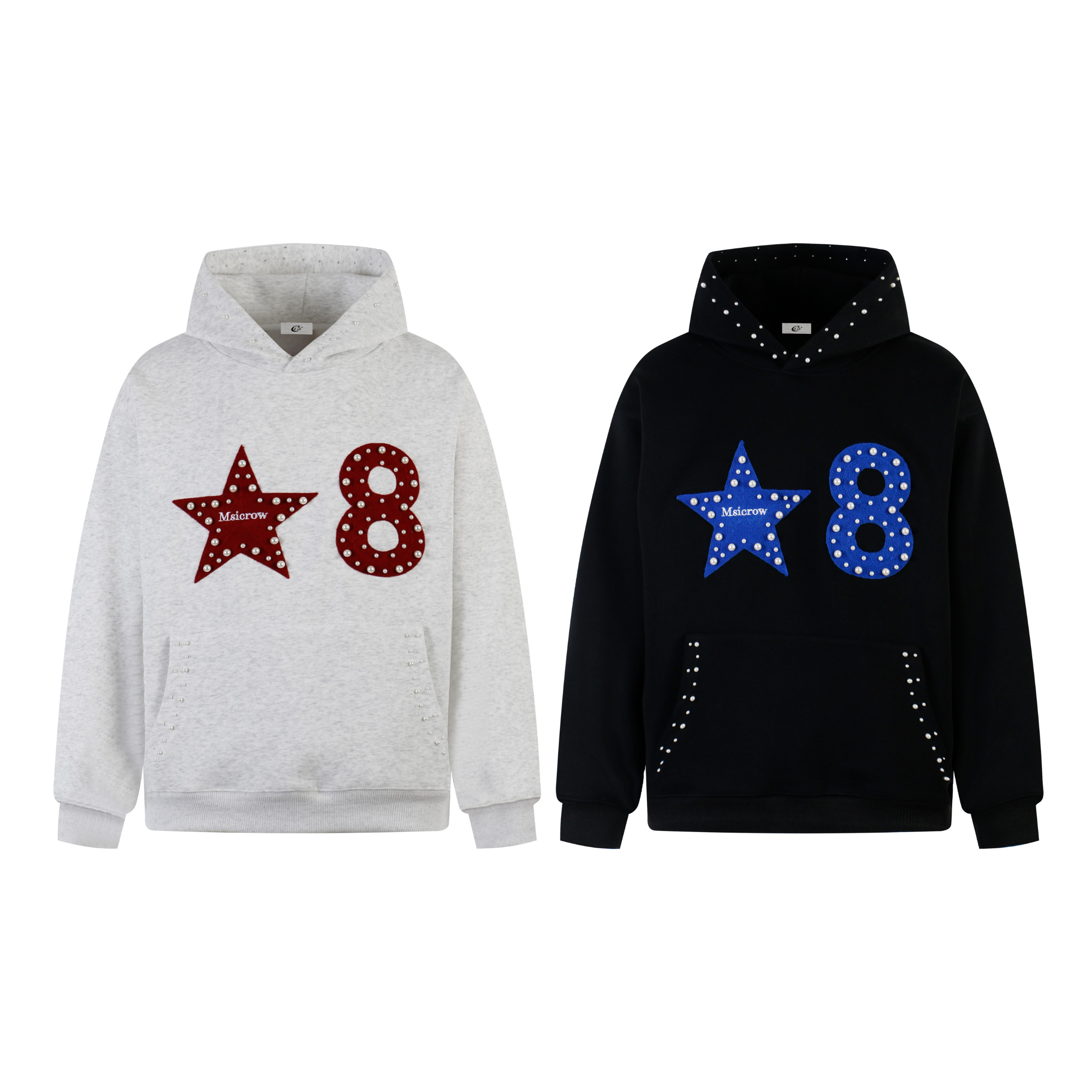 3-6-5.shop Star & Number Appliqué Hoodie