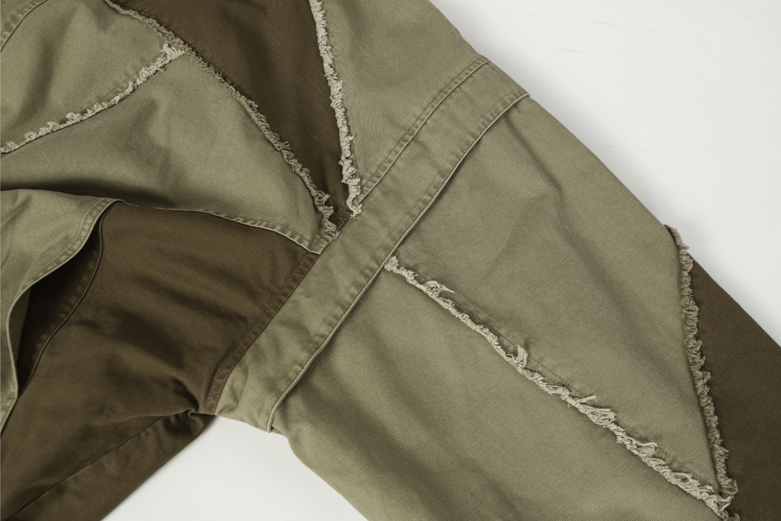 3-6-5.shop Multi-Panel Distressed Hooded Jacket