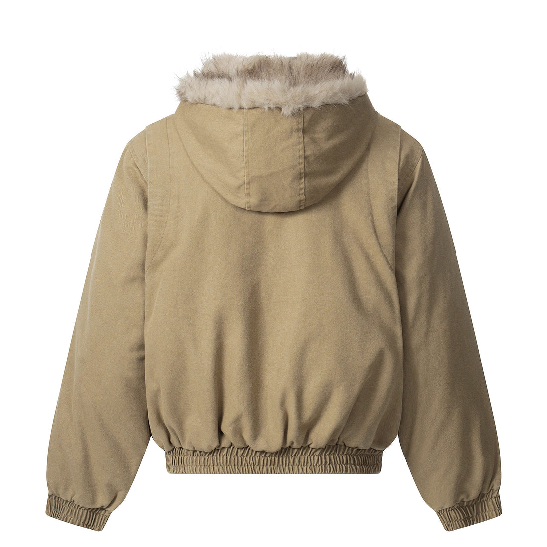 3-6-5.shop Detachable Fur Collar Washed Workwear Jacket