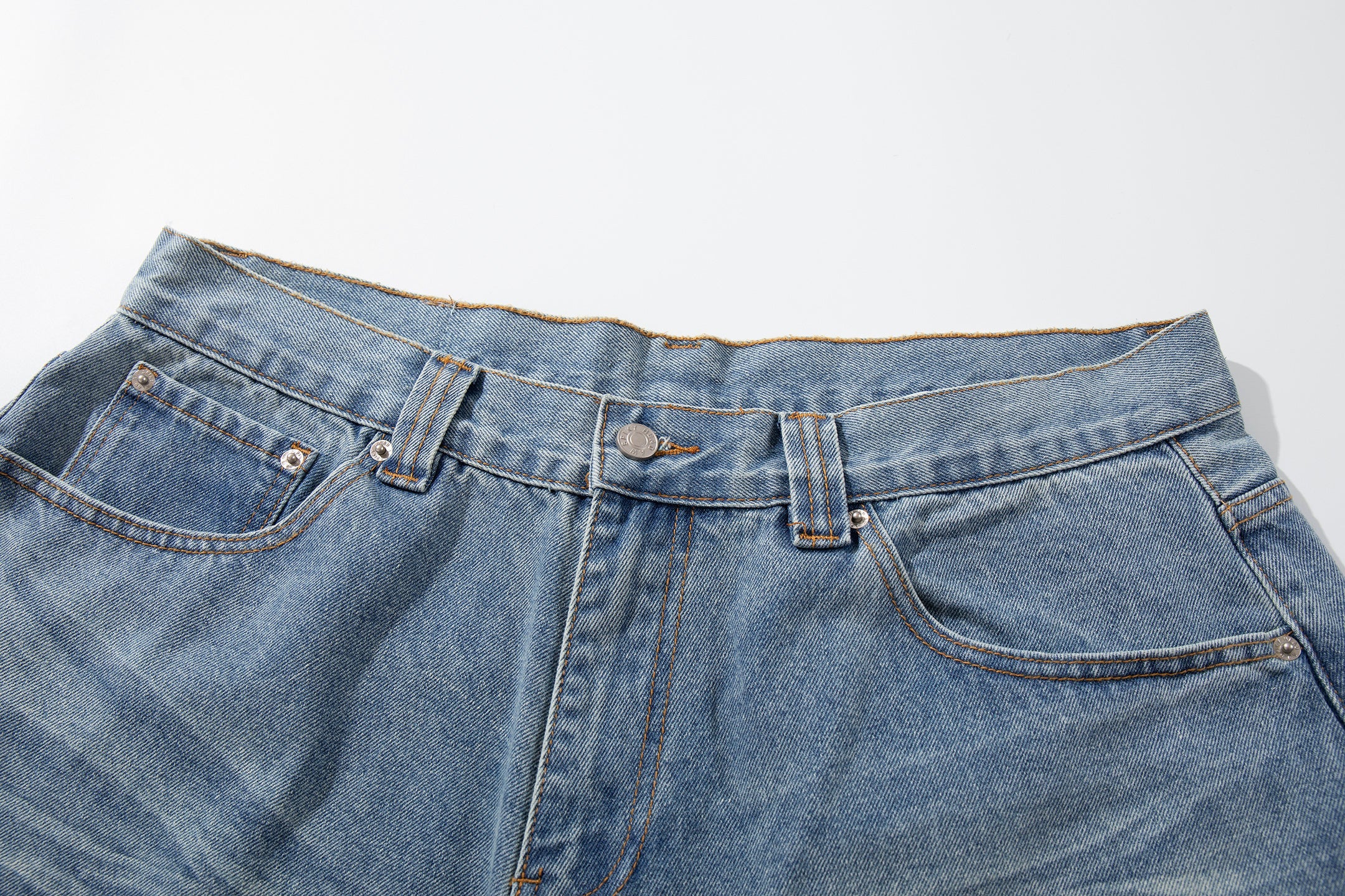 3-6-5.shop Washed Wide-Leg Denim Pants