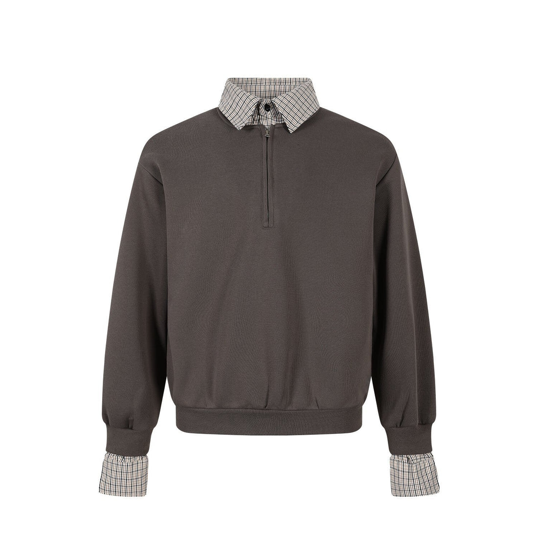 3-6-5.shop Layered Collar Half-Zip Pullover
