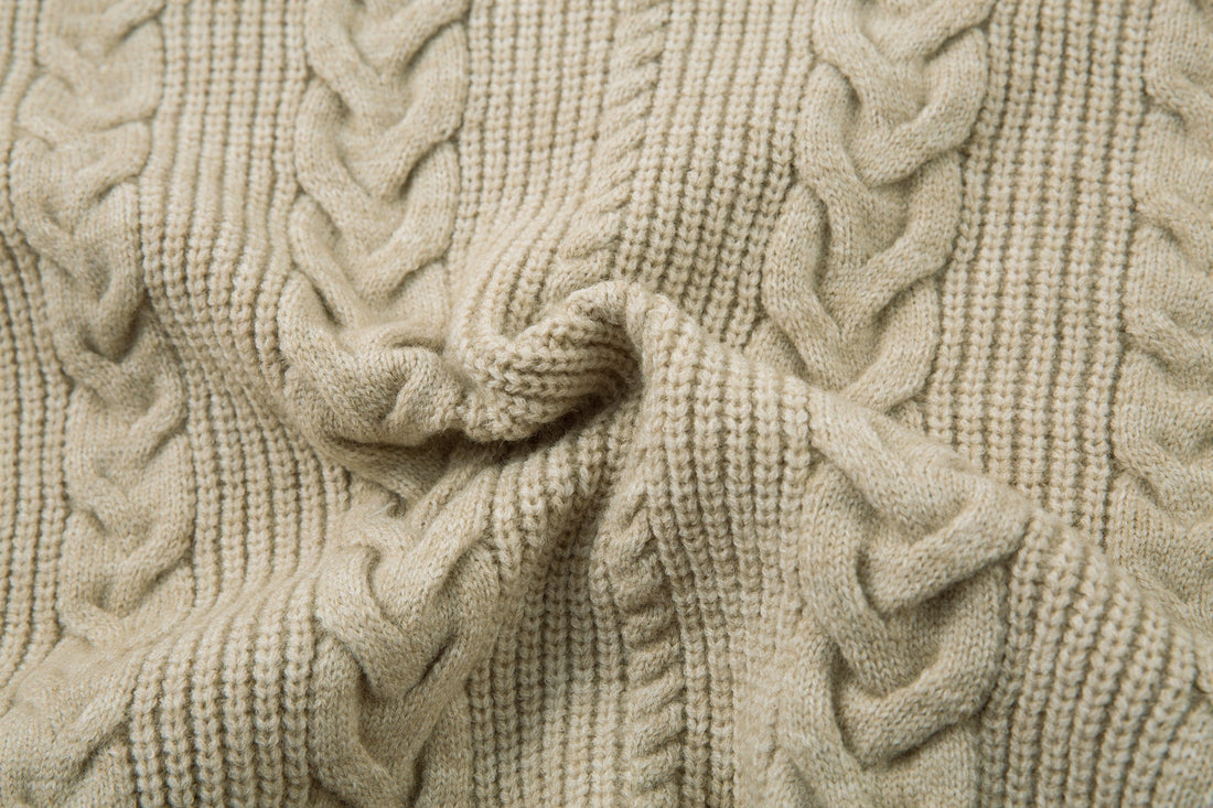 3-6-5.shop Cable Knit Zip-Up Sweater Jacket
