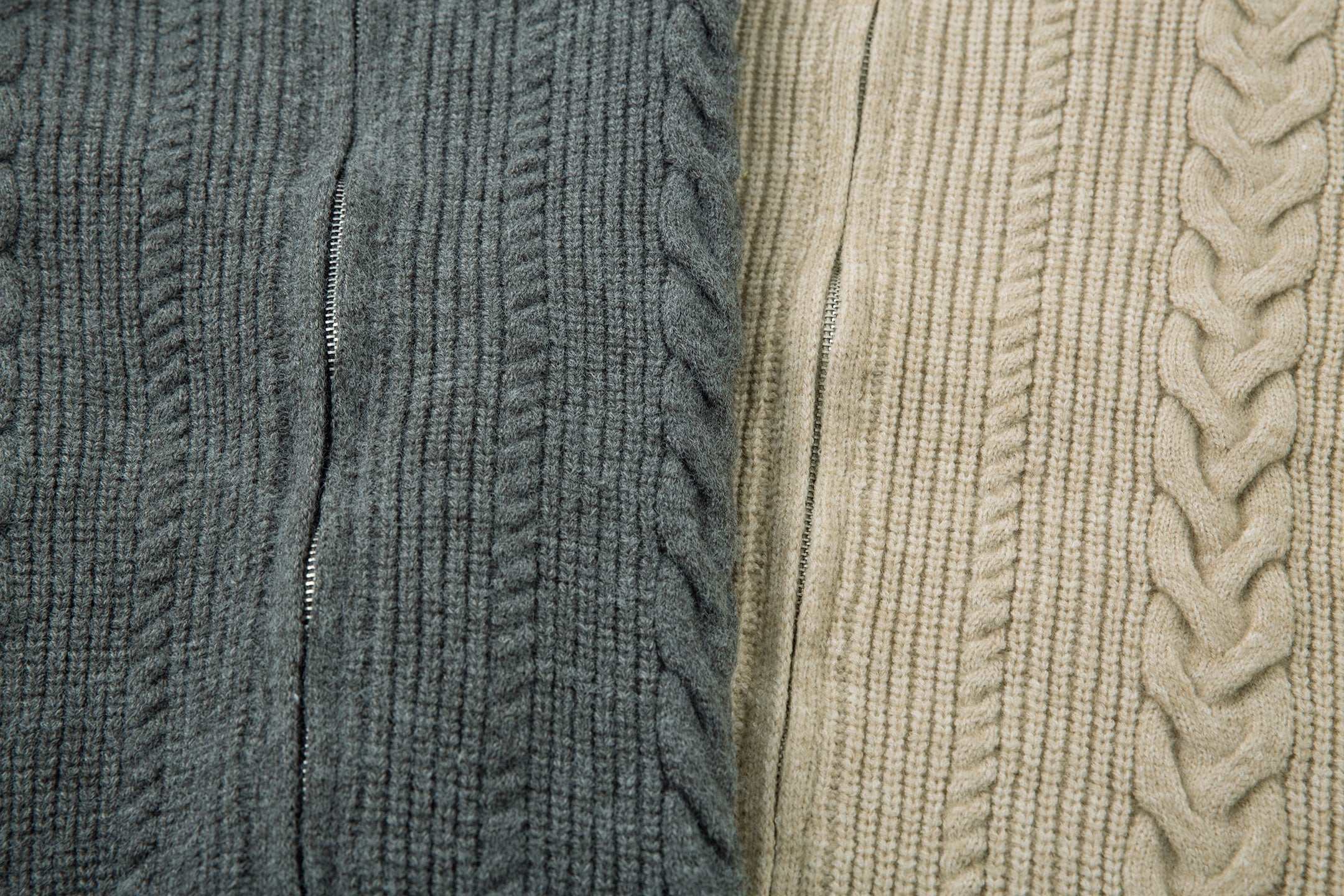 3-6-5.shop Cable Knit Zip-Up Sweater Jacket