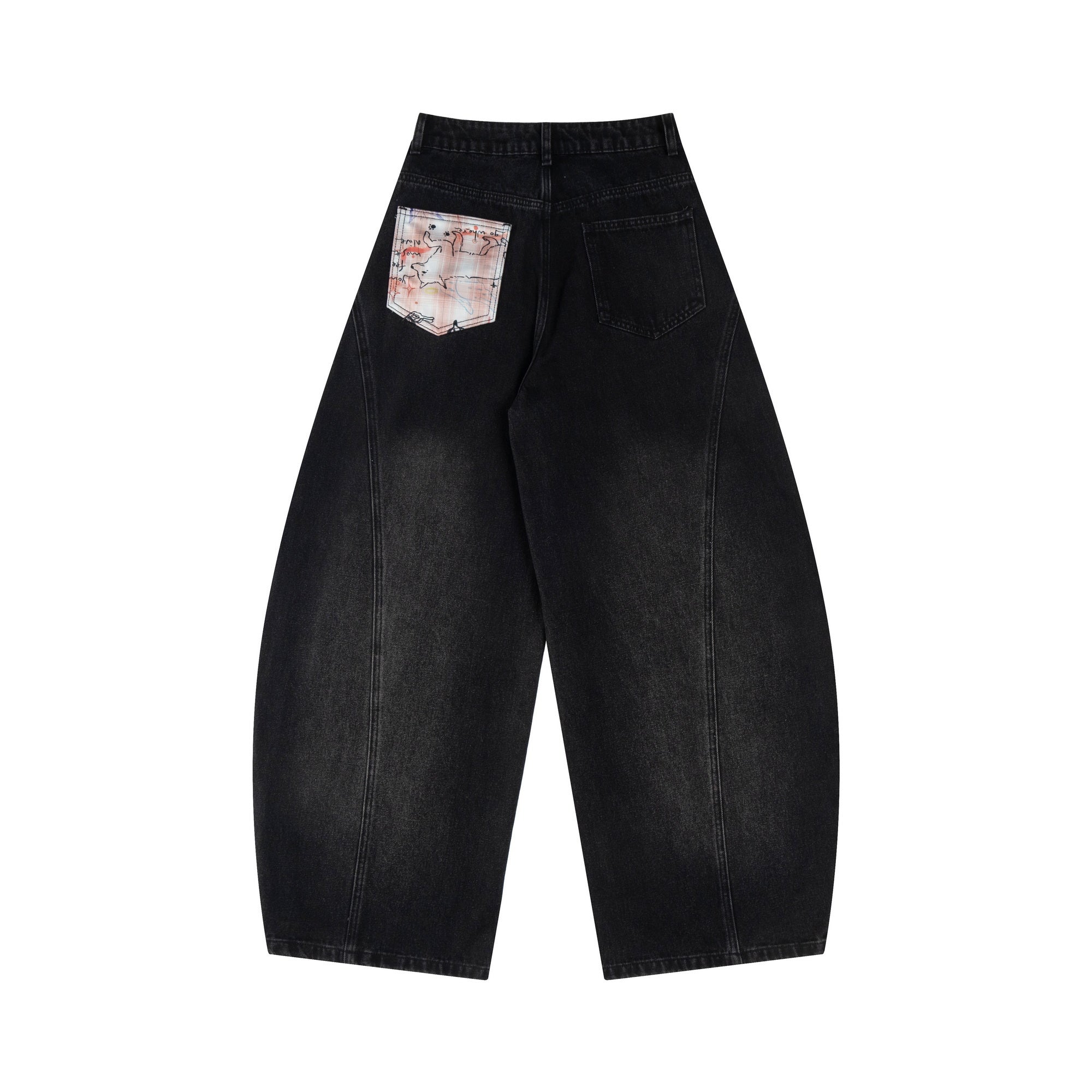 3-6-5.shop Bunny Ribbon Curved Jeans