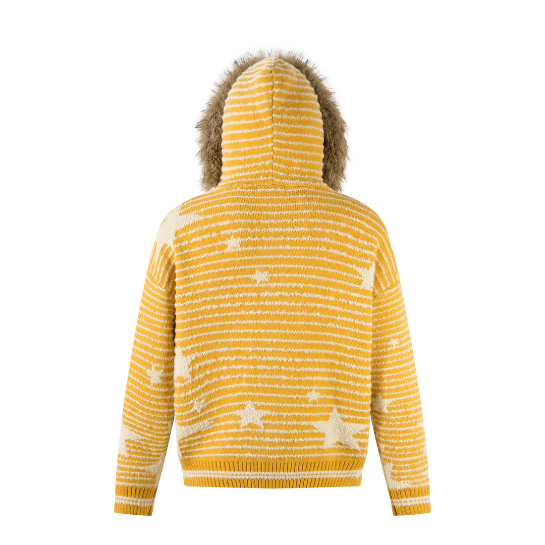 3-6-5.shop Star Knit Faux Fur Hoodie