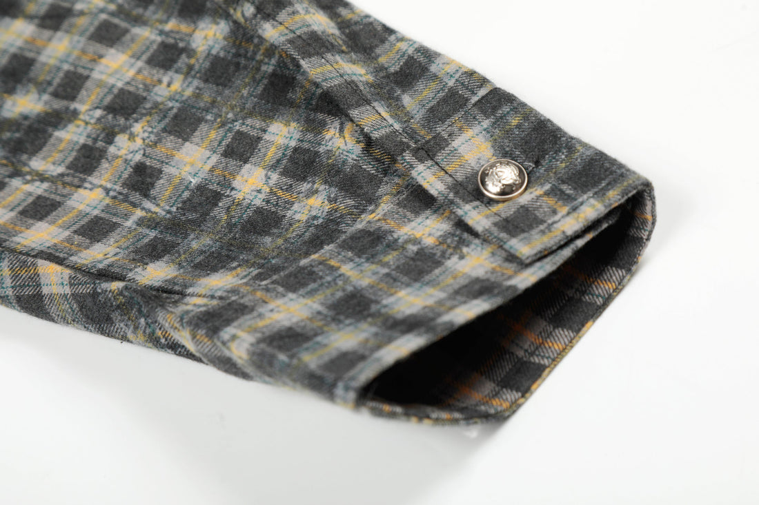 3-6-5.shop Vintage Plaid Button-Up Jacket