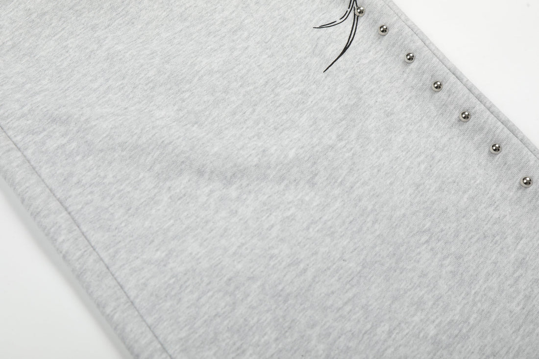 3-6-5.shop Gothic Line Graphic Wide-Leg Sweatpants