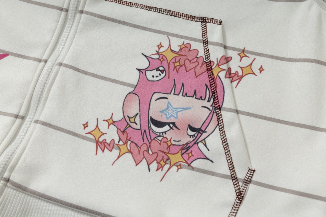 3-6-5.shop All-Over Graphic Zip Hoodie