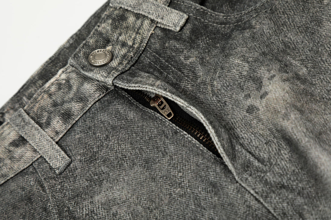 3-6-5.shop Washed Curved Denim Pants