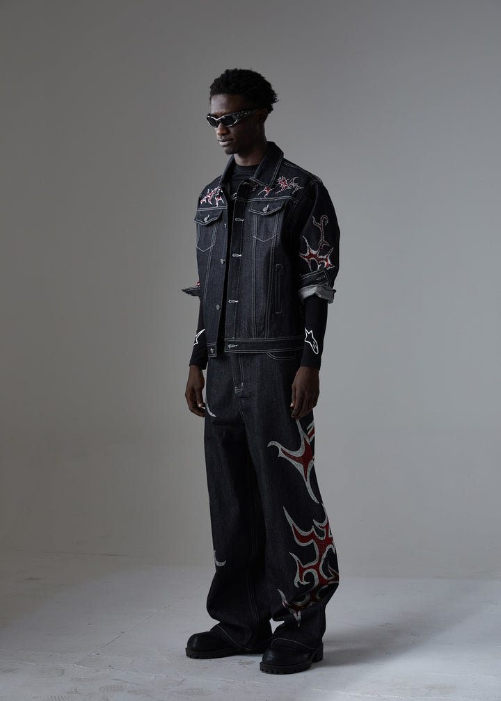 3-6-5.shop Graphic Denim Jacket