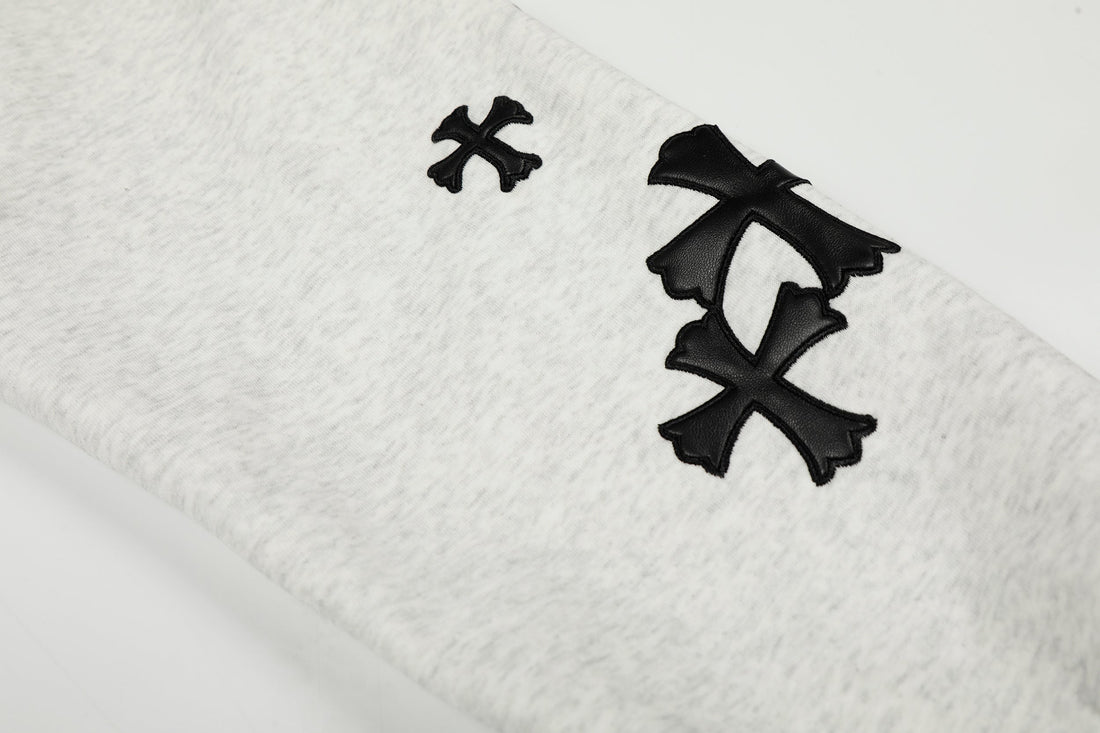 3-6-5.shop Cross Emblem Zip Hoodie