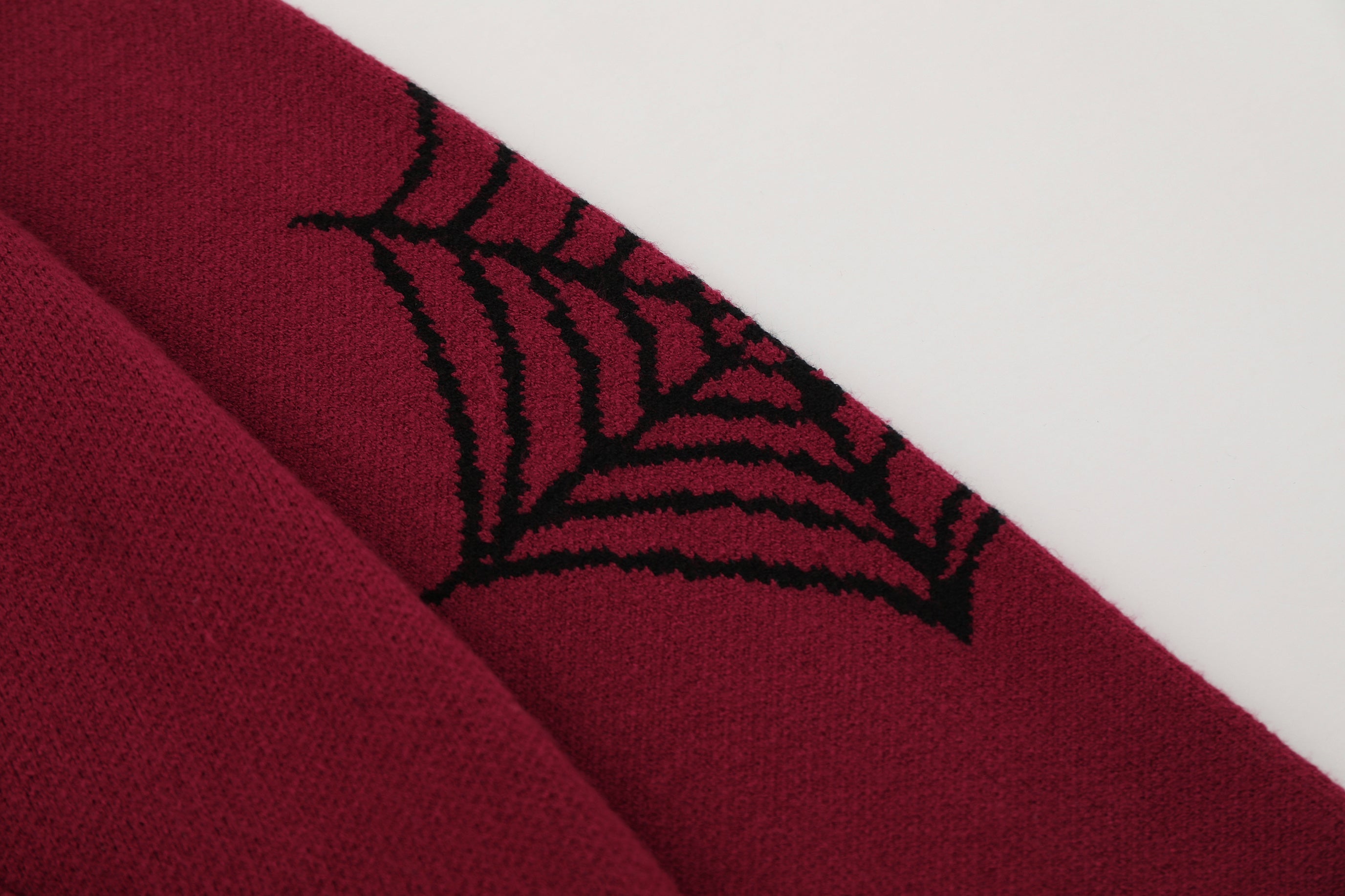 3-6-5.shop Spider Web Knit Zip Hoodie