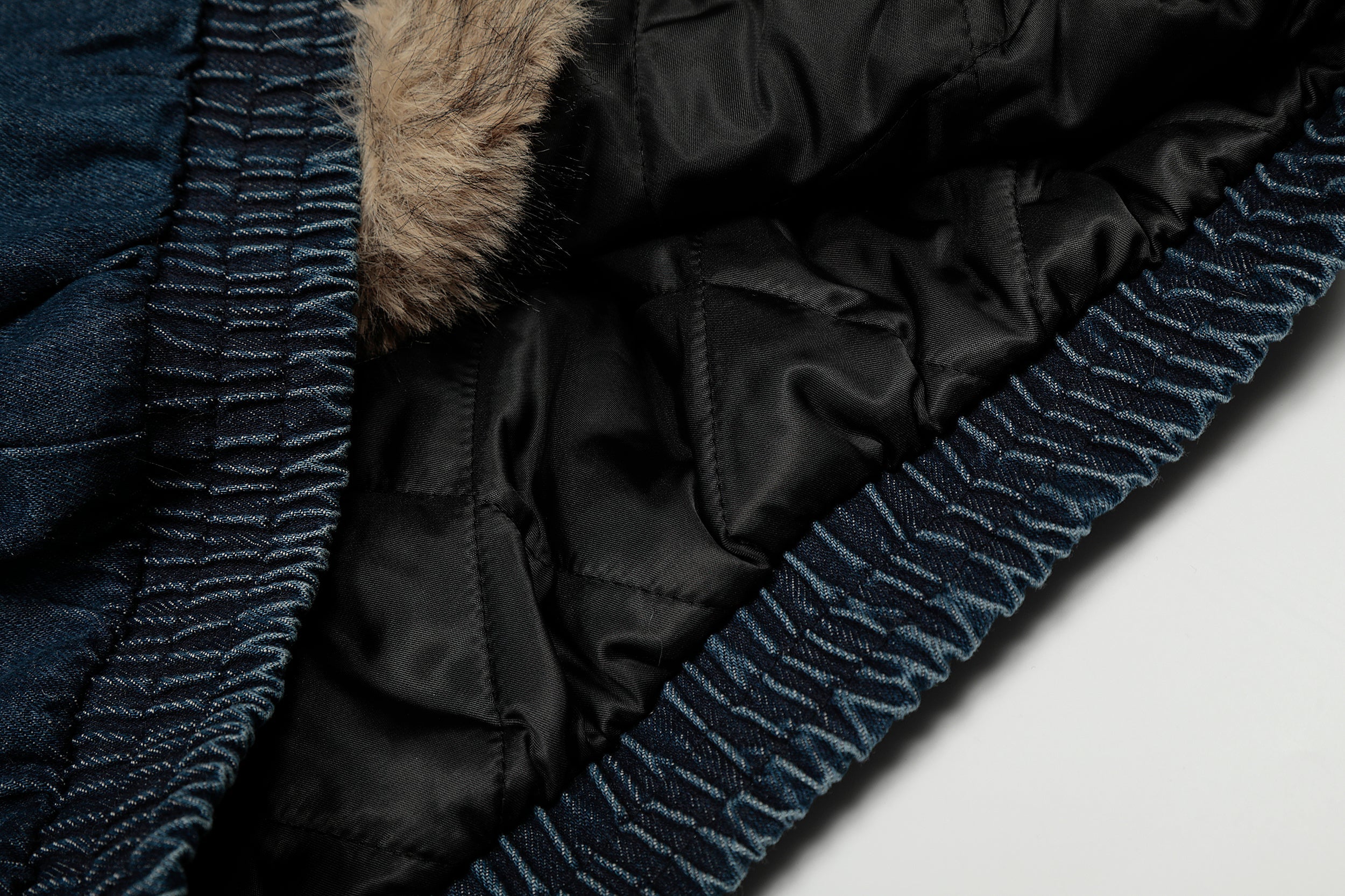 3-6-5.shop Detachable Fur-Collar Denim Jacket