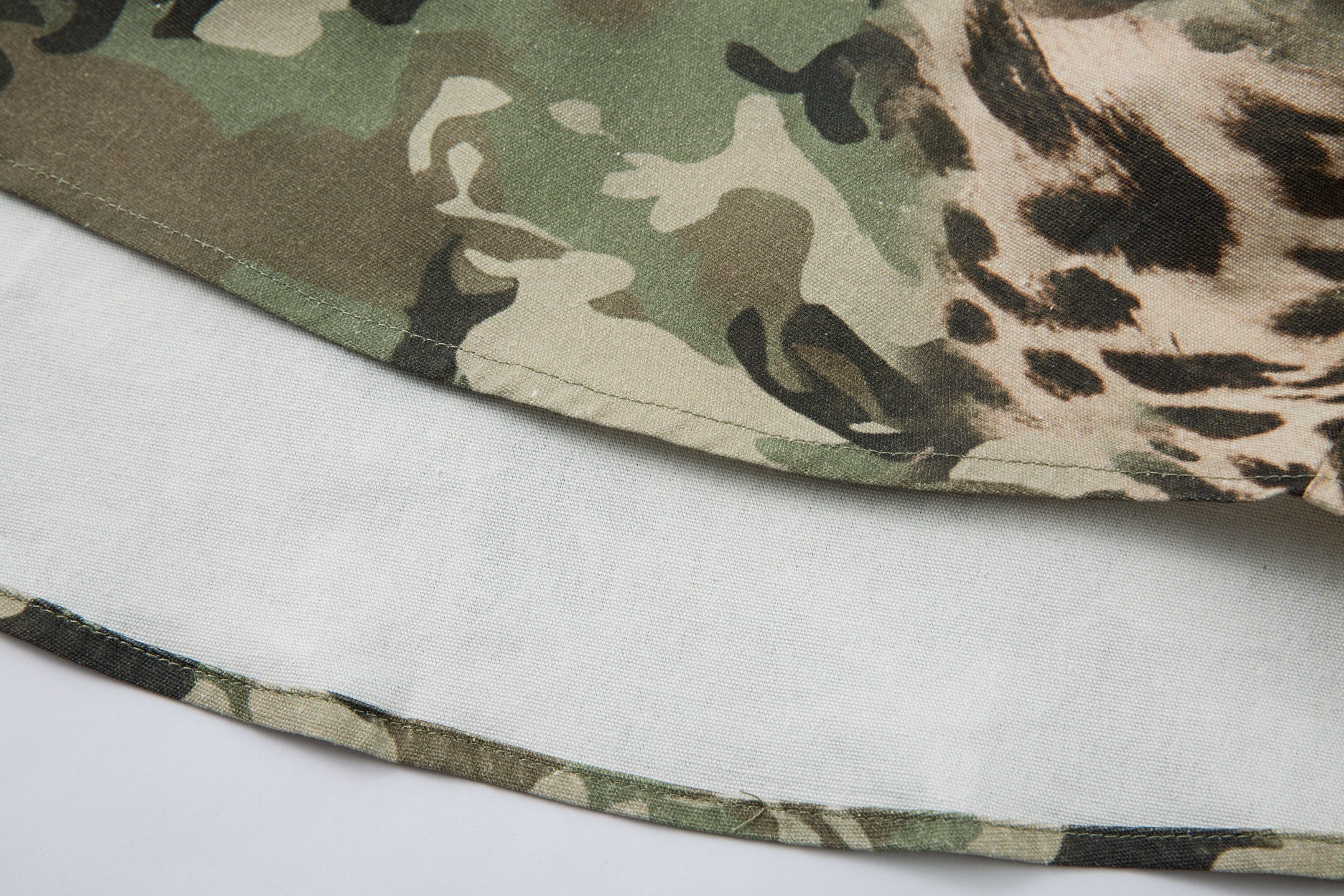 3-6-5.shop Layered Camo-Leopard Short-Sleeve Shirt