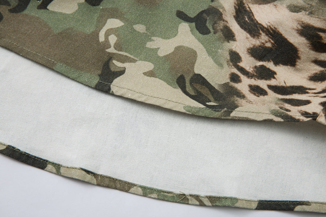 3-6-5.shop Layered Camo-Leopard Short-Sleeve Shirt