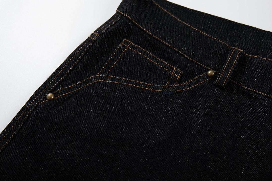 3-6-5.shop Curved Panel Wide Leg Denim Pants