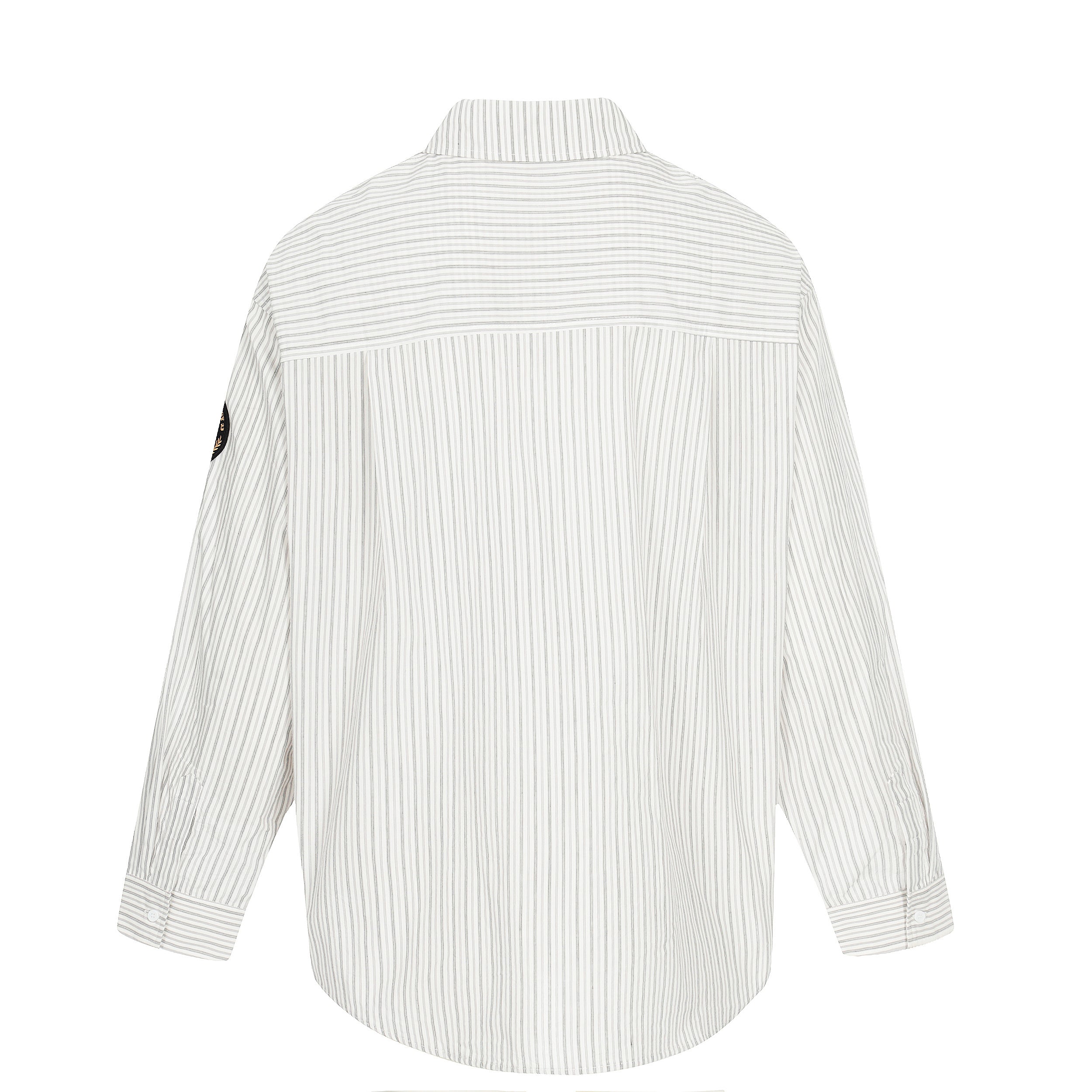 3-6-5.shop Striped Logo Button-Up Shirt