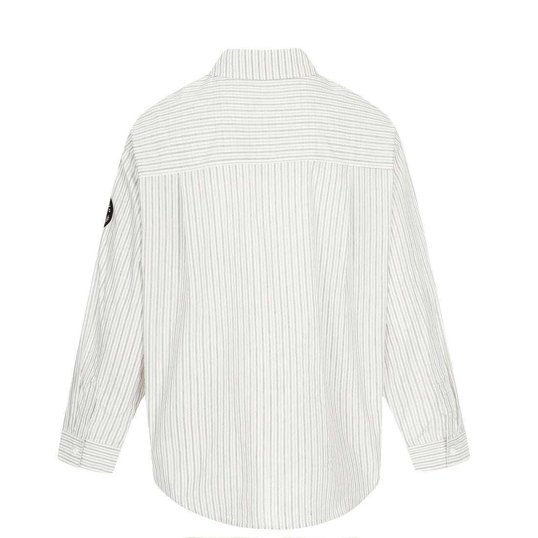 3-6-5.shop Striped Logo Button-Up Shirt