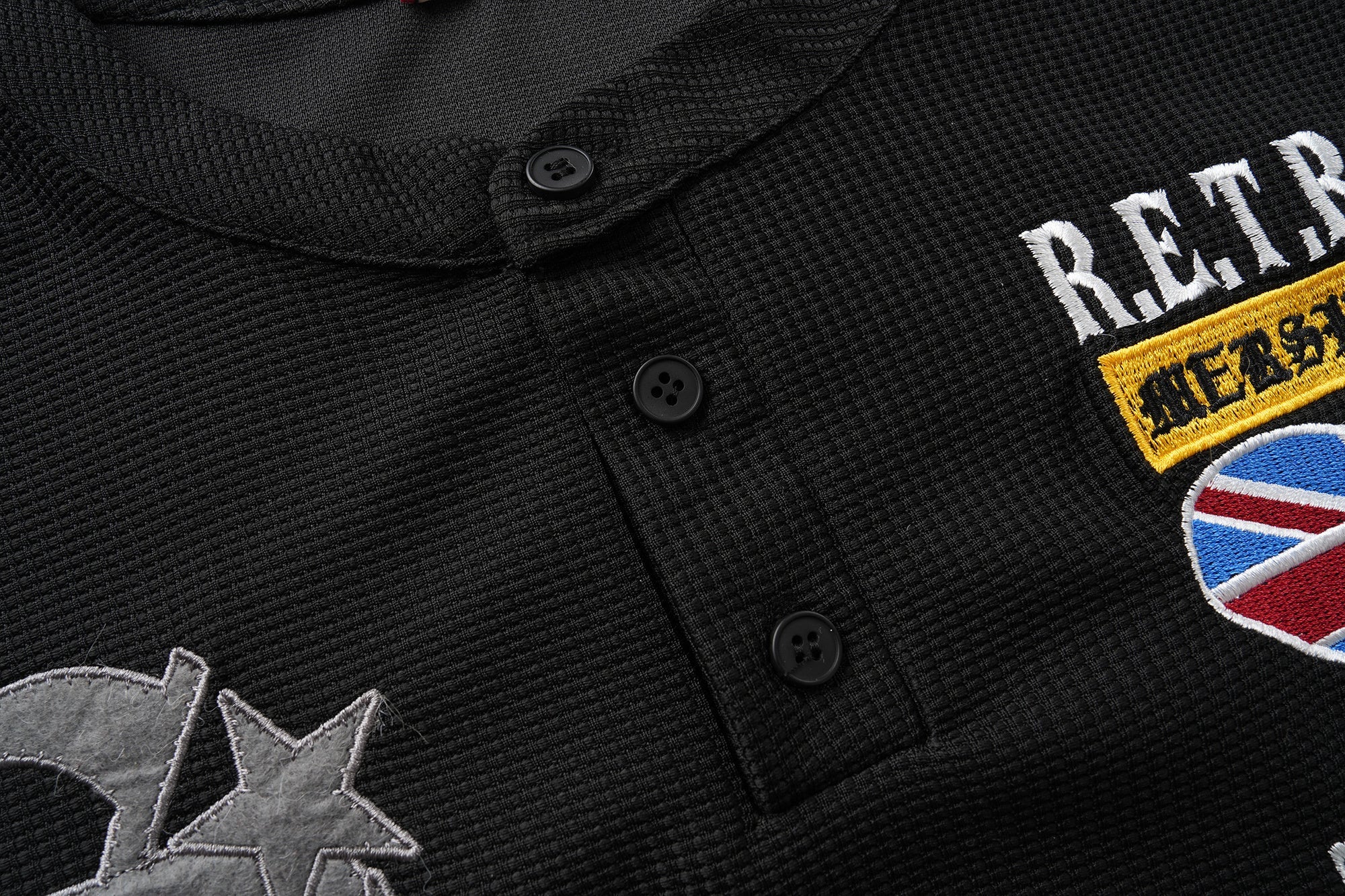 3-6-5.shop Retro Henley Long Sleeve Tee